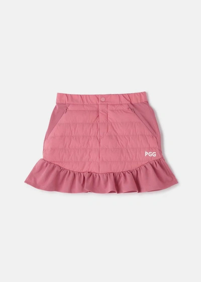 Pgg Pink Amossa X Nylon Mechanical Stretch Taffeta Skirt