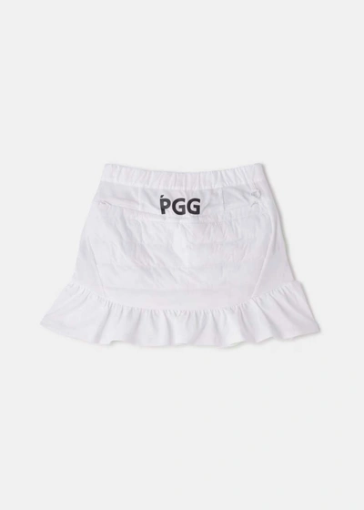 Pgg White Amossa X Nylon Mechanical Stretch Taffeta Skirt