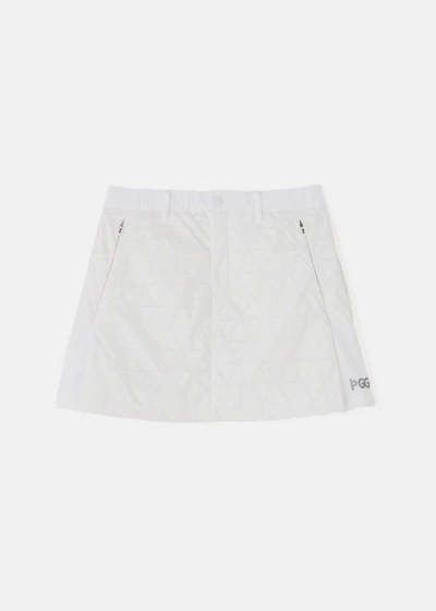 Pgg White Nylon Stretch Taffeta X Octa Skirt