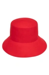 Eugenia Kim Ruby Asymmetric Wool Bucket Hat In Red