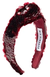 Eugenia Kim Maryn Sequin Knot Headband In Bordeaux