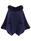 Giovi Wool And Cashmere Cape Coats Blue