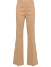 Pinko High-waist Straight-leg Trousers In Brown