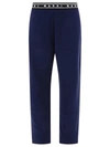 Marni Deep Navy Straight Pants With Logo-detail Waistband