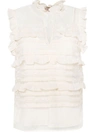 Twinset Floral-lace Sleeveless Blouse In Ivory