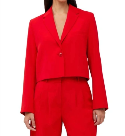 French Connection Harry Cropped Blazer In Royal Scarlett