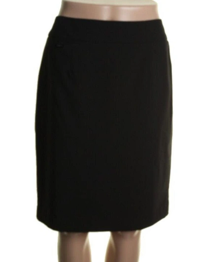 Calvin Klein Petites Womens Lined Knee-length Pencil Skirt In Black