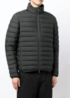 SAVE THE DUCK MEN'S ERION QUILTED ZIP UP PUFFER COAT JACKET IN BLACK