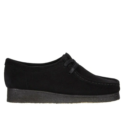 Clarks Suede Wallabee Shoes In Black