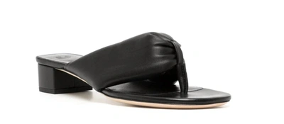 Staud Women Dahlia 35mm Black Leather Open Toe Thong Sandals