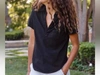 FRANK & EILEEN CHARLOTTE PERFECT POLO IN BLACK