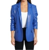 Love Token Frankie Faux Leather Blazer In Royal Blue In Blue