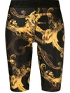 Versace Jeans Couture Barocco Print Cycling Shorts In Black