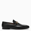 GUCCI GUCCI BLACK LEATHER JORDAAN LOAFERS MEN