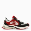 GUCCI GUCCI LOW RUN BLACK AND RED TRAINER MEN