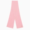Gucci Pink Cashmere Scarf With Logo Women In Multicolor