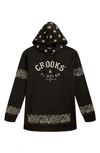 CROOKS & CASTLES CROOKS AND CASTLES PAISLEY KNIVES EMBROIDERED HOODIE