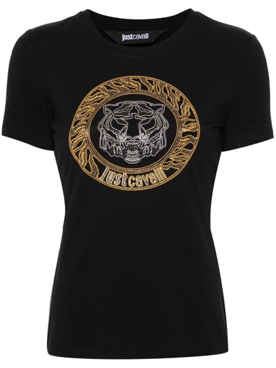 Just Cavalli Logo T-shirt In Black