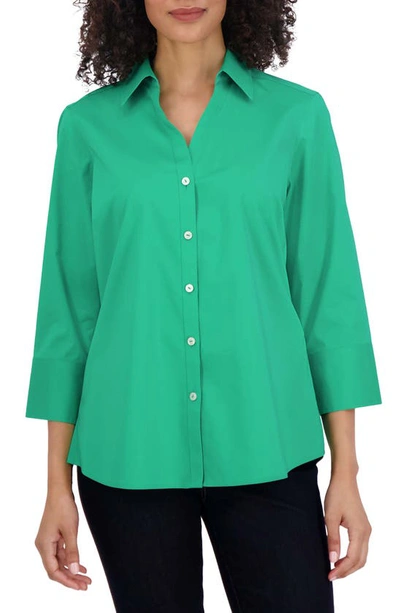 FOXCROFT FOXCROFT MARY BUTTON-UP BLOUSE