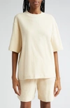 BURBERRY OVERSIZE SOFT COTTON TERRY CLOTH LOUNGE T-SHIRT