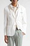 ELEVENTY ELEVENTY COTTON & CASHMERE SPORT COAT WITH REMOVABLE HOODED BIB