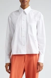 Victoria Beckham Cutout Organic Cotton-poplin Shirt In White