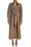 CHLOÉ BELTED WOOL BLEND TWEED COAT