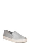 Vince Blair Metallic Slip-on Sneakers In Silver Leather