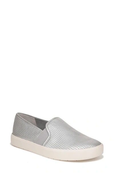 Vince Blair Metallic Slip-on Trainers In Silver