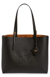 MCM MEDIUM LAURETOS REVERSIBLE LEATHER SHOPPER BAG