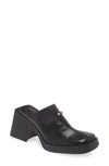Justine Clenquet Raya Ball Block Heel Faux Leather Mule In Black
