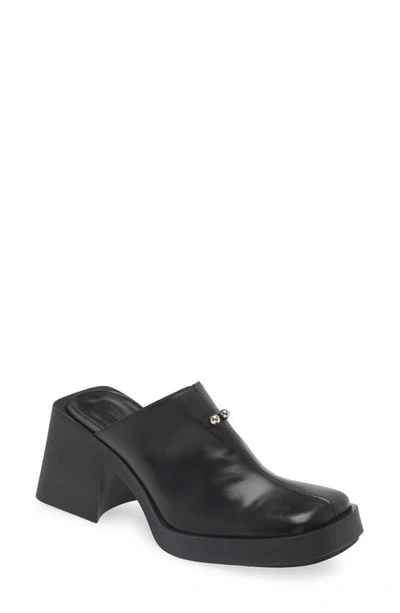 JUSTINE CLENQUET RAYA BALL BLOCK HEEL FAUX LEATHER MULE