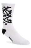 Amiri Men's Bones Cotton-blend Sock In White Black
