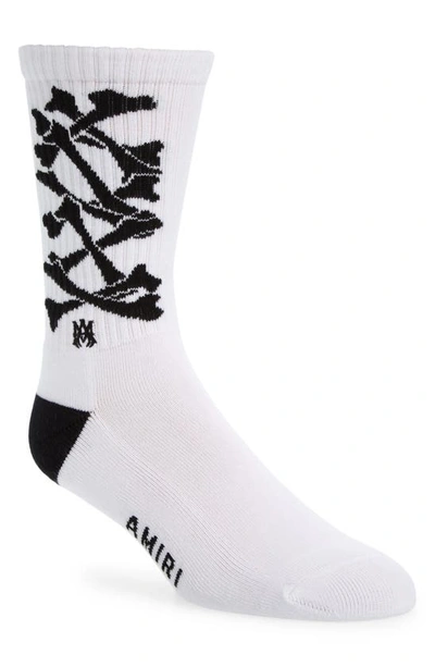 Amiri Men's Bones Cotton-blend Sock In Whiteblack