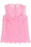 Dolce & Gabbana Sleeveless Lace Top In Pink