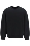 Y-3 Y 3 Crewneck Sweatshirt With Rubberized Logo Print On Sleeve In Black