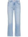 MOTHER MOTHER DENIM STRAIGHT LEG CROPPED JEANS