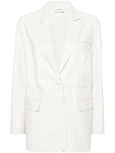 P.a.r.o.s.h. Single-breasted Leather Blazer In White