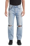 Agolde '90's ' Light Blue Jeans With Rips In Threadbare