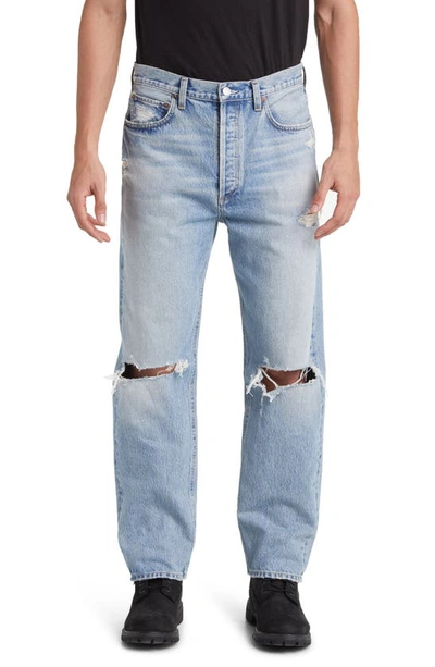 Agolde 90's Destroyed Jeans With Distressed Details In Blue