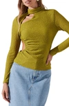 ASTR TEXTURE CUTOUT KNIT TOP