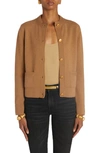 Tom Ford Cashmere Cardigan Jacket In Amber Tan