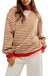 FREE PEOPLE OVERSIZE STRIPE SWEATSHIRT