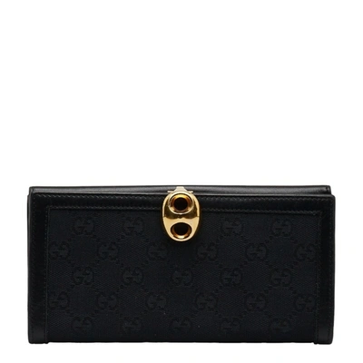 Gucci Continental Black Leather Wallet  ()