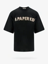 A Paper Kid Logo Cotton T-shirt In Black