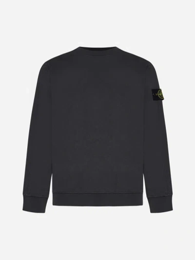 Stone Island Cotton Sweatshirt In Charcoal