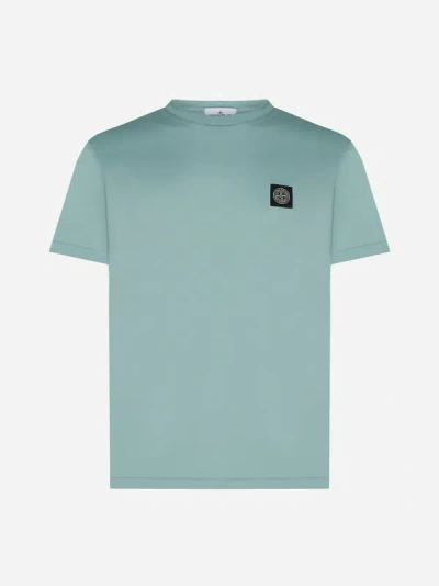 Stone Island Logo-patch Cotton T-shirt In Green