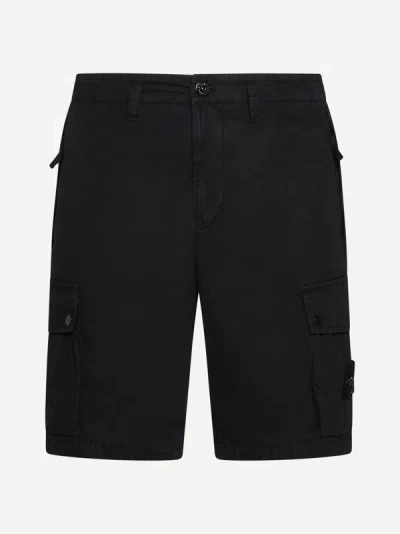 Stone Island Slim Fit Cargo Shorts In Black