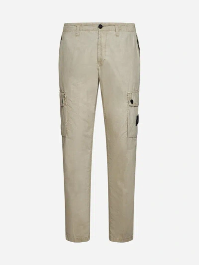 Stone Island Cotton Cargo Pants In Sand