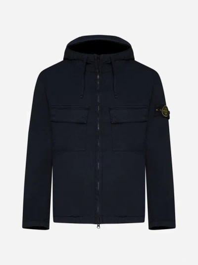 Stone Island Cotton Jacket With Pockets In Navy Blue